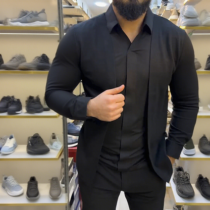 Herren Hemd in Layering-Optik