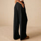 Weibliche Freizeit-Hose mit weitem Bein und Kordelzug