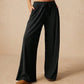 Weibliche Freizeit-Hose mit weitem Bein und Kordelzug