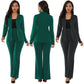 💖Damen Business Solid Blazer & Hose 2-teiliges Set