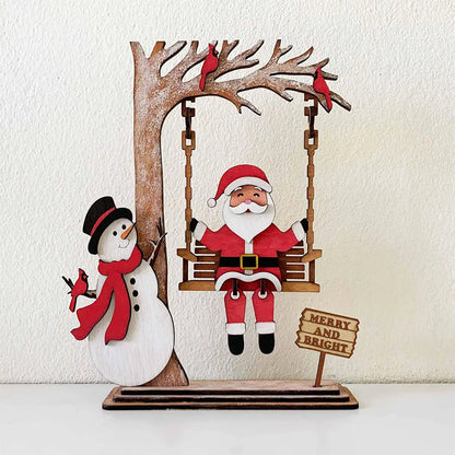 🎅✨Weihnachtsdekoration: Schaukelnder Weihnachtsmann (3D-Zentrumstück)