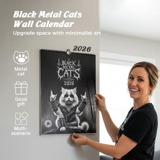 😼 69 % Rabatt!  💗 Metal Cat Kalender 2026: 12 Monate lang geheimnisvolle Katzen! 🤘📅