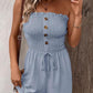 Trägerloser Jumpsuit für Damen mit Rüschenbesatz, Raffung, Bindeband vorne und weitem Bein